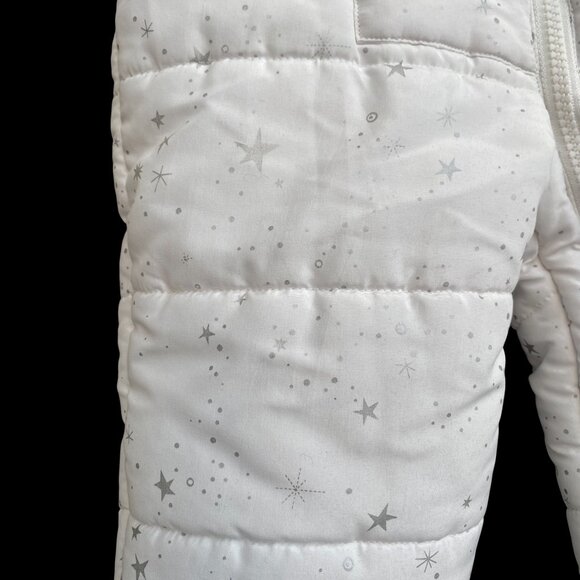 Oshkosh B'gosh Baby One-Piece Snowsuit White Silver Quilted Star Snow-12mos - Picture 7 of 12